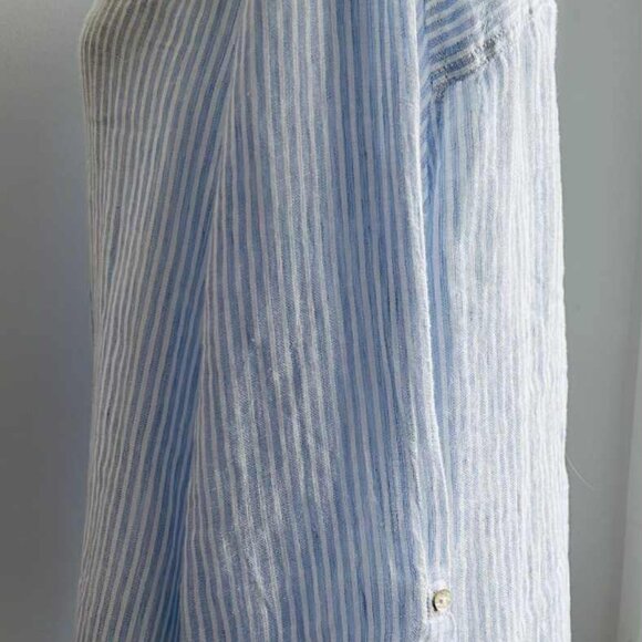 Jones New York Light Blue & White Striped Pure Linen Button-Front Shirt – US 2X - Picture 6 of 12